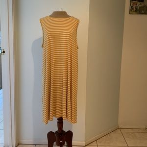 Joan Vass Summer Soft Scoop Neck Stretch Sleeveless  Beach Pool Tank Dress 1X